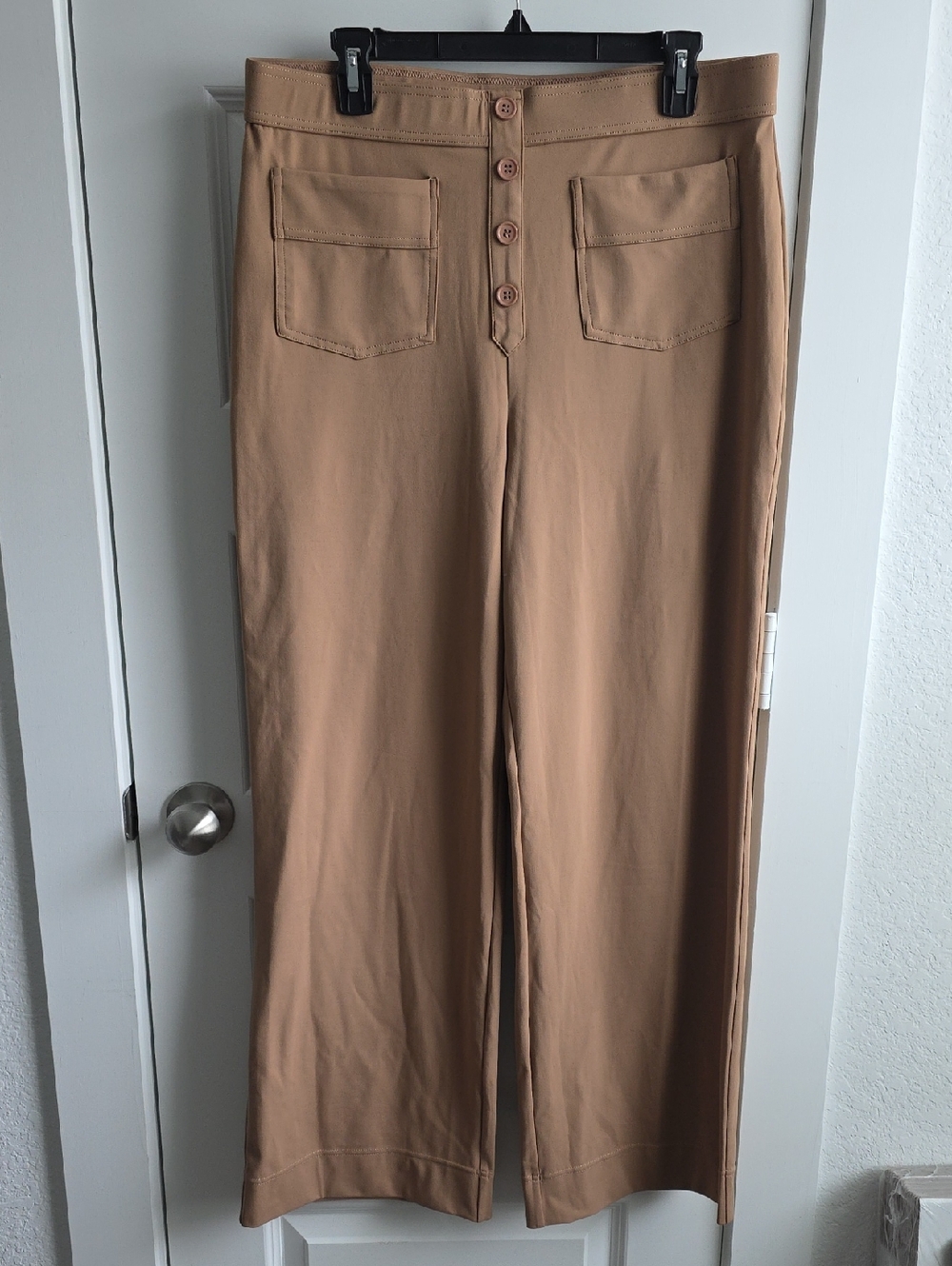 HALARA Halo Tek Air Tan Button-Front Wide Leg Pants XL G203